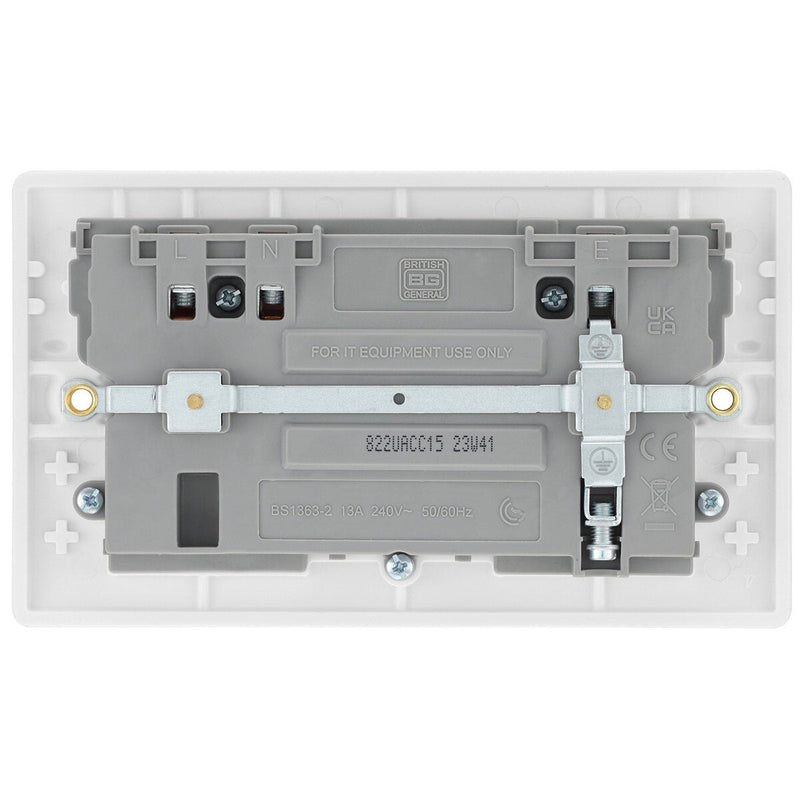 Masterplug double USB socket pack of 2 (British brand)