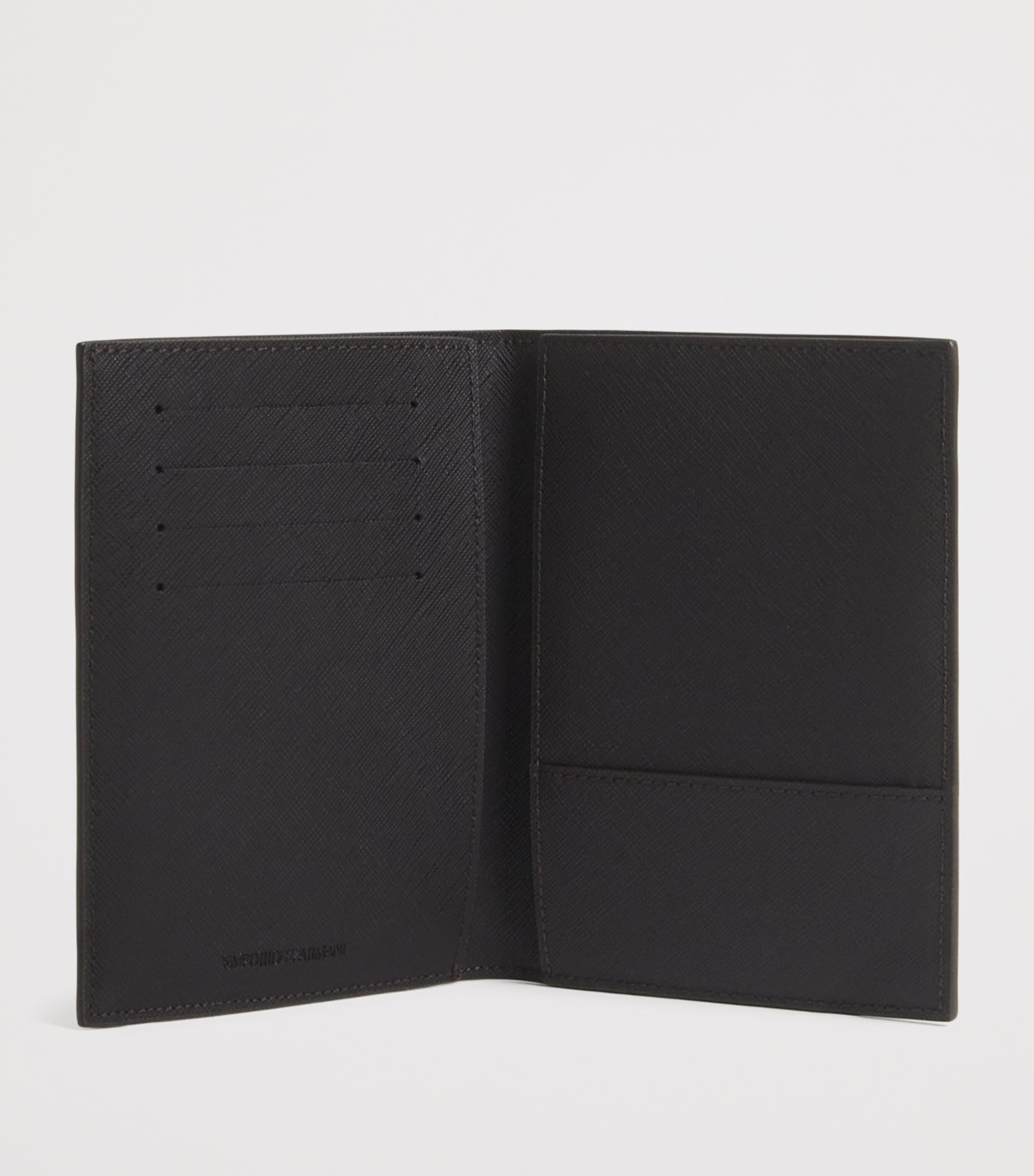Emporio Armani grained leather passport holder - British product