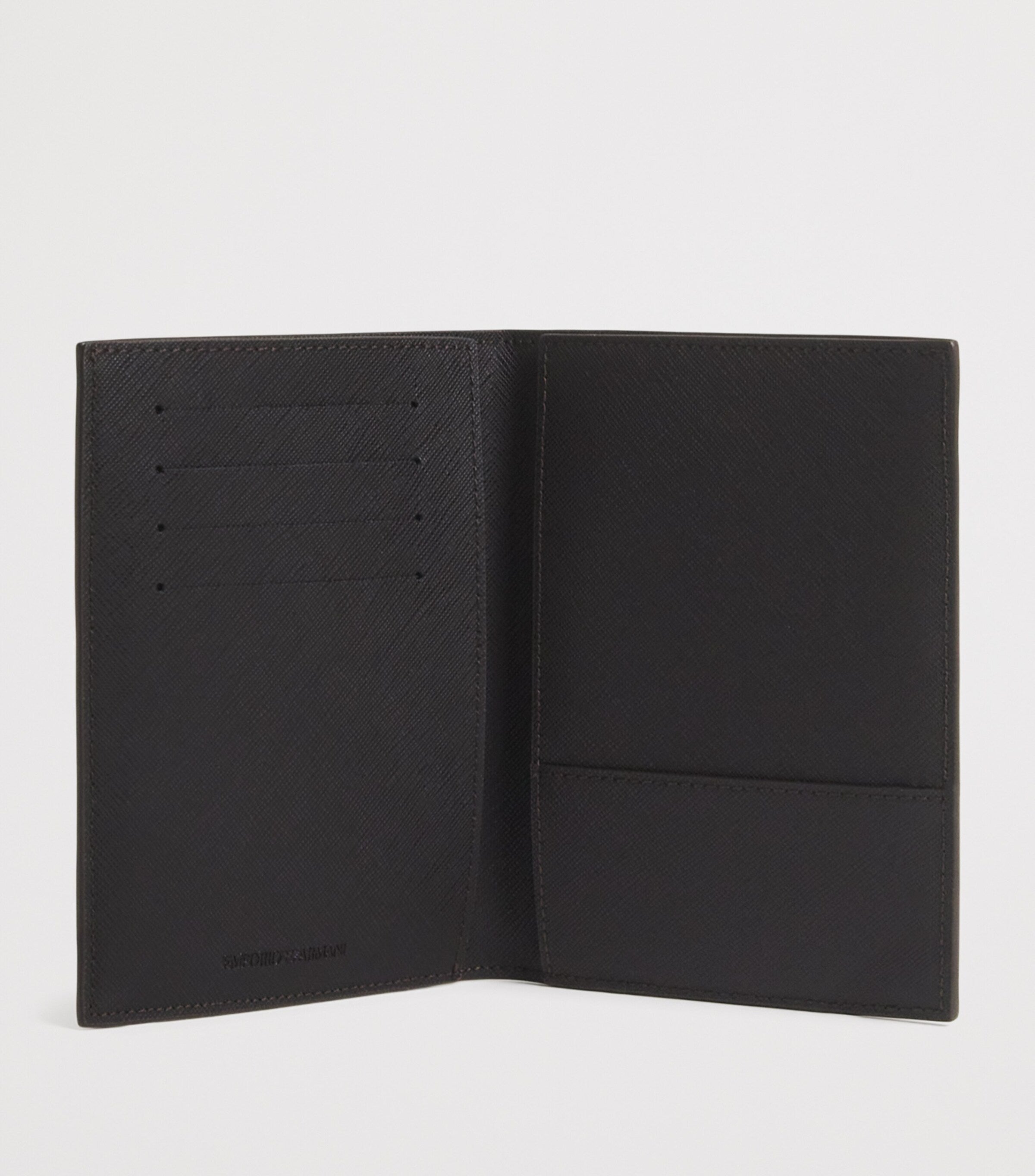 Emporio Armani grained leather passport holder - British product