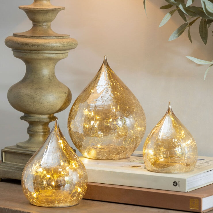 Evergreen LED glass raindrops set 3-piece (British brand)