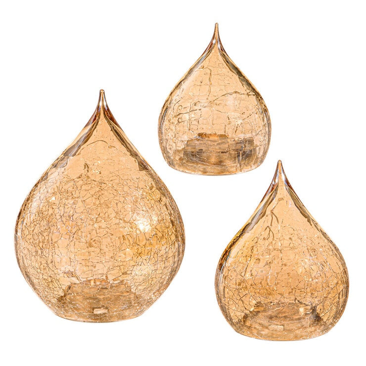 Evergreen LED glass raindrops set 3-piece (British brand)