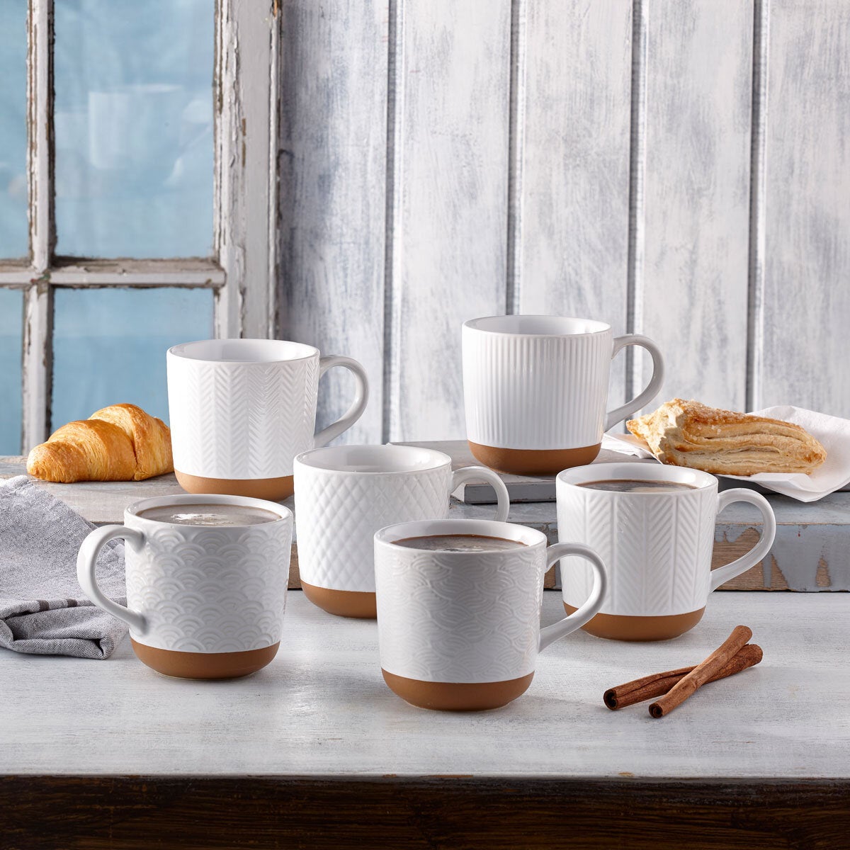 Mesa Ceramic Mug Set, 350ml, 6 Pack