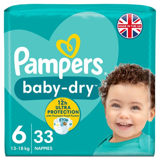 Pannolini Pampers Baby-Dry taglia 6 (13-18 kg) Essential Pack 33 per ...