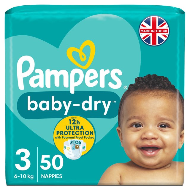 Pampers Baby-Dry Nappies Size 3 (6-10kg) Essential Pack   50 per pack GOODS M&S   