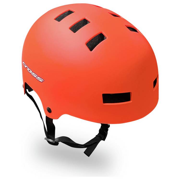 Cross BMX bike helmet in orange for 54-58cm head circumference, UK version