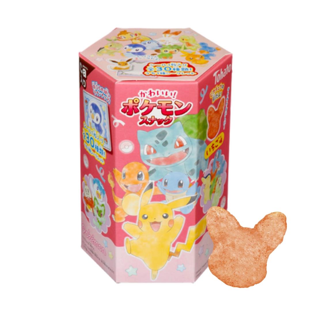 Tohato Pokemon strawberry flavour snack in Pokemon packaging (British brand)