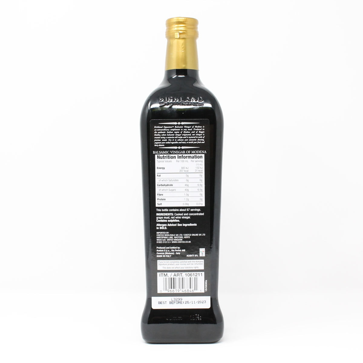 Kirkland Signature 4 Leaf Balsamic Vinegar of Modena 1L, UK version