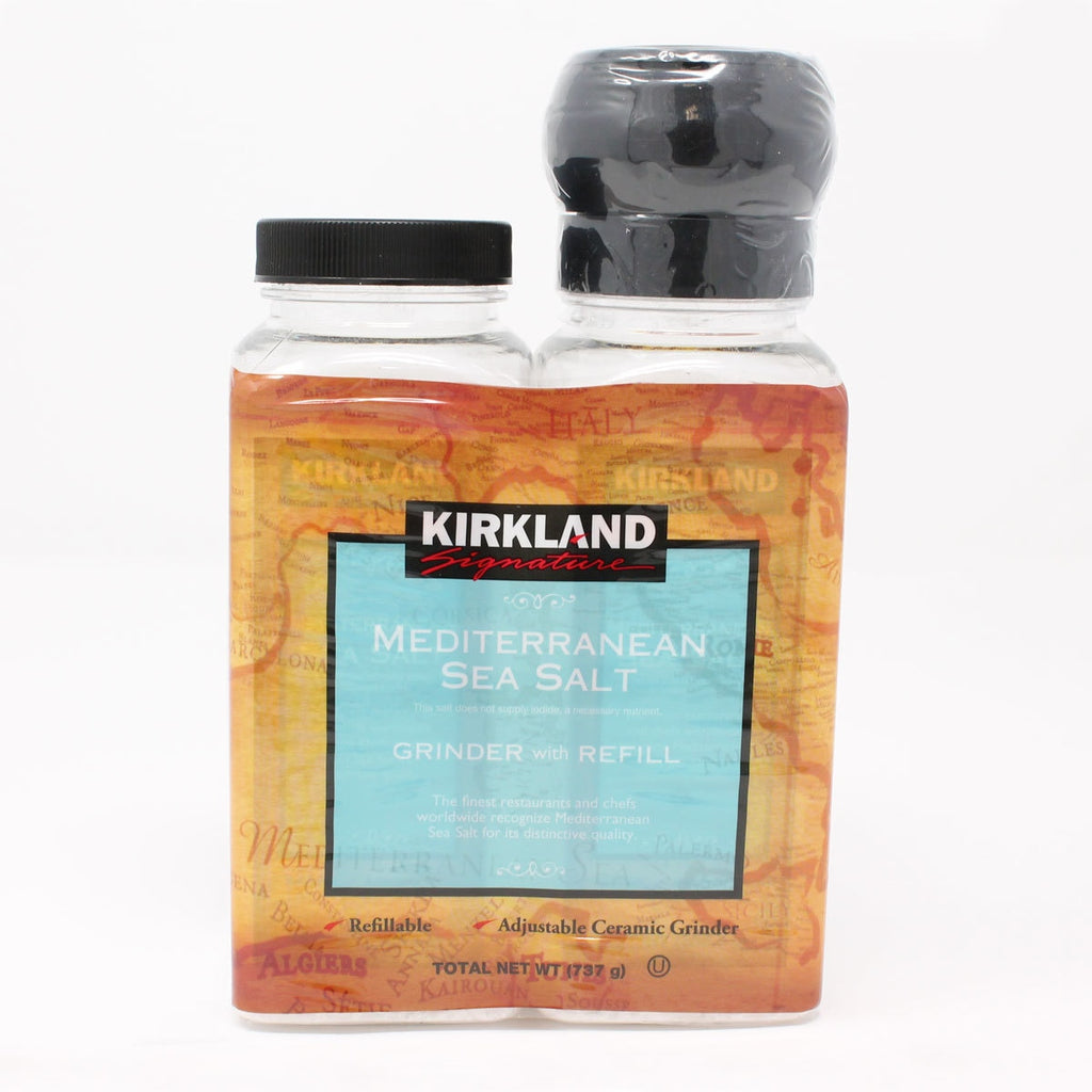 Kirkland Signature Mediterranean Sea Salt Grinder with Refill, 737g, 2 Pack