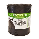 Banquet recycled tie top large refuse sacks 90 bags - British product