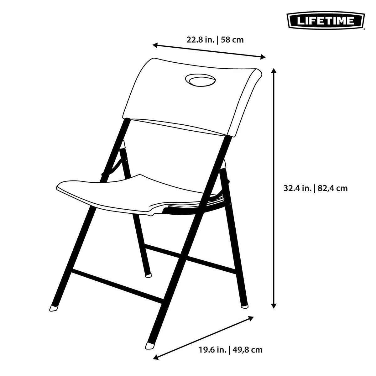 Lifetime Light Commercial Folding Chair with Carry Handle GOODS Costco UK