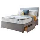 Silentnight double divan bed with mattress in grey (British brand)