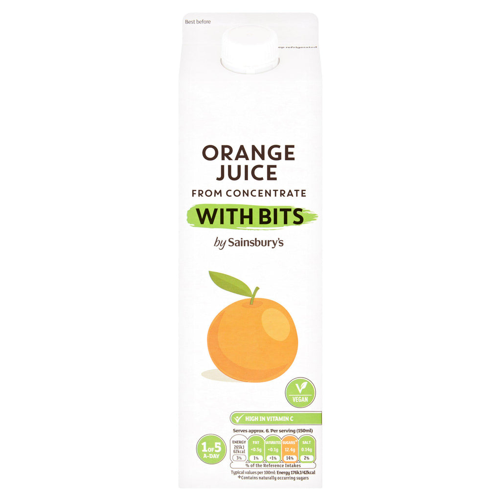 Sainsbury's Pure Orange Juice with Juicy Bits 1L