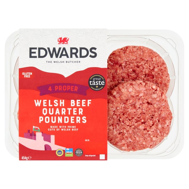 Edwards Welsh Beef Quarter Pounders    454g GOODS M&S   