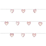 Glow heart wooden LED string lights pink 4.35m, UK version