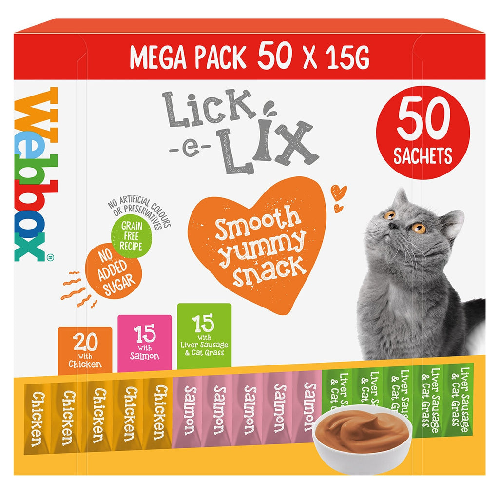 Webbox Lick-e-Lix Cat Treat Mega Pack, 50 x 15g