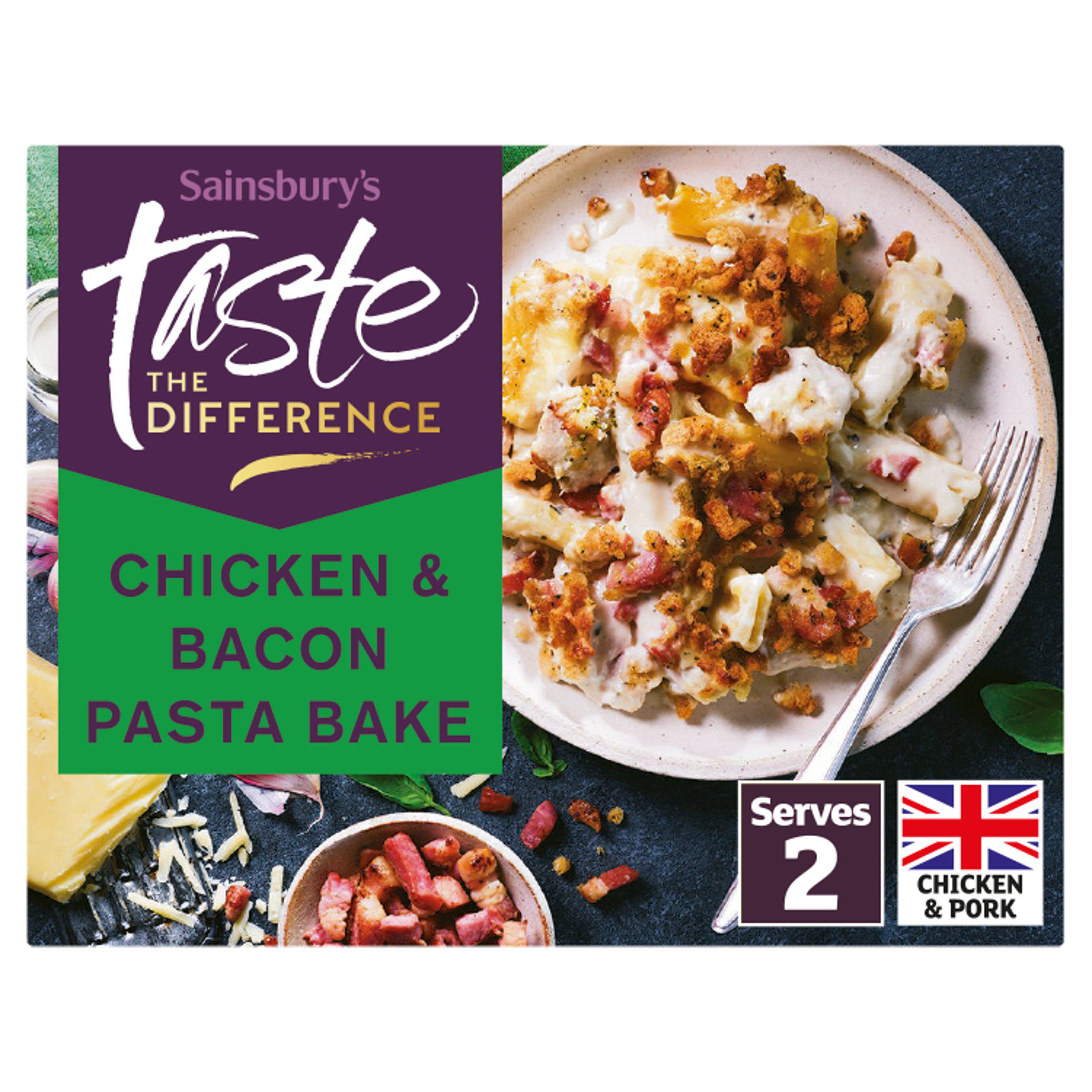 Sainsbury's Chicken & Bacon Pasta Bake Ready Meal For 2, Taste The Difference 750g GOODS Sainsburys   