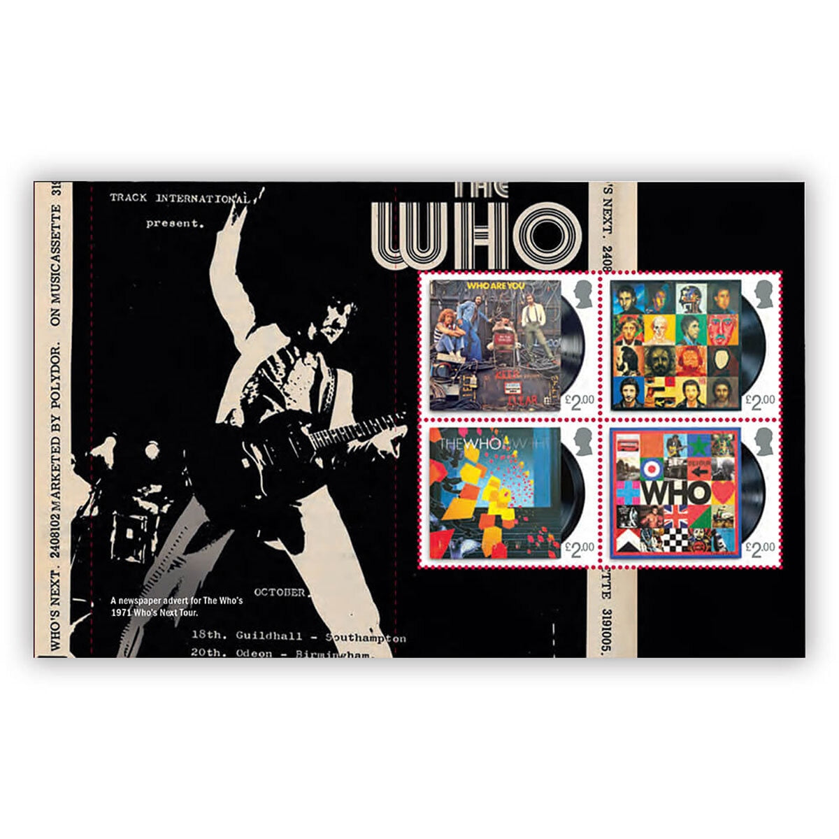Royal Mail The Who limited edition stamp book, imported from the UK