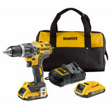 DEWALT brushless hammer drill driver kit with 2x2Ah batteries, imported from the UK