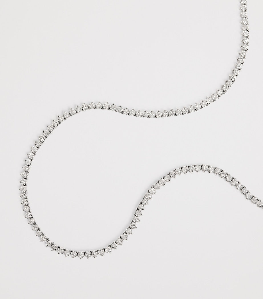 Harrods white gold diamond tennis necklace 5.25ct, imported from the UK