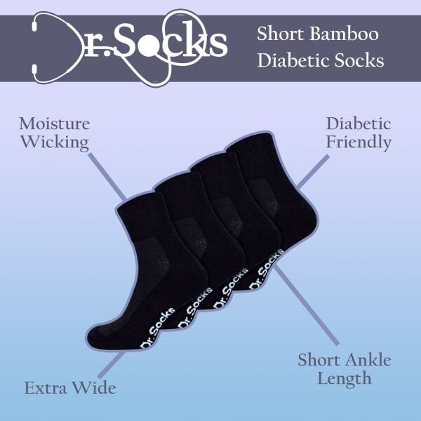 Dr.Socks bamboo diabetic ankle socks, UK version