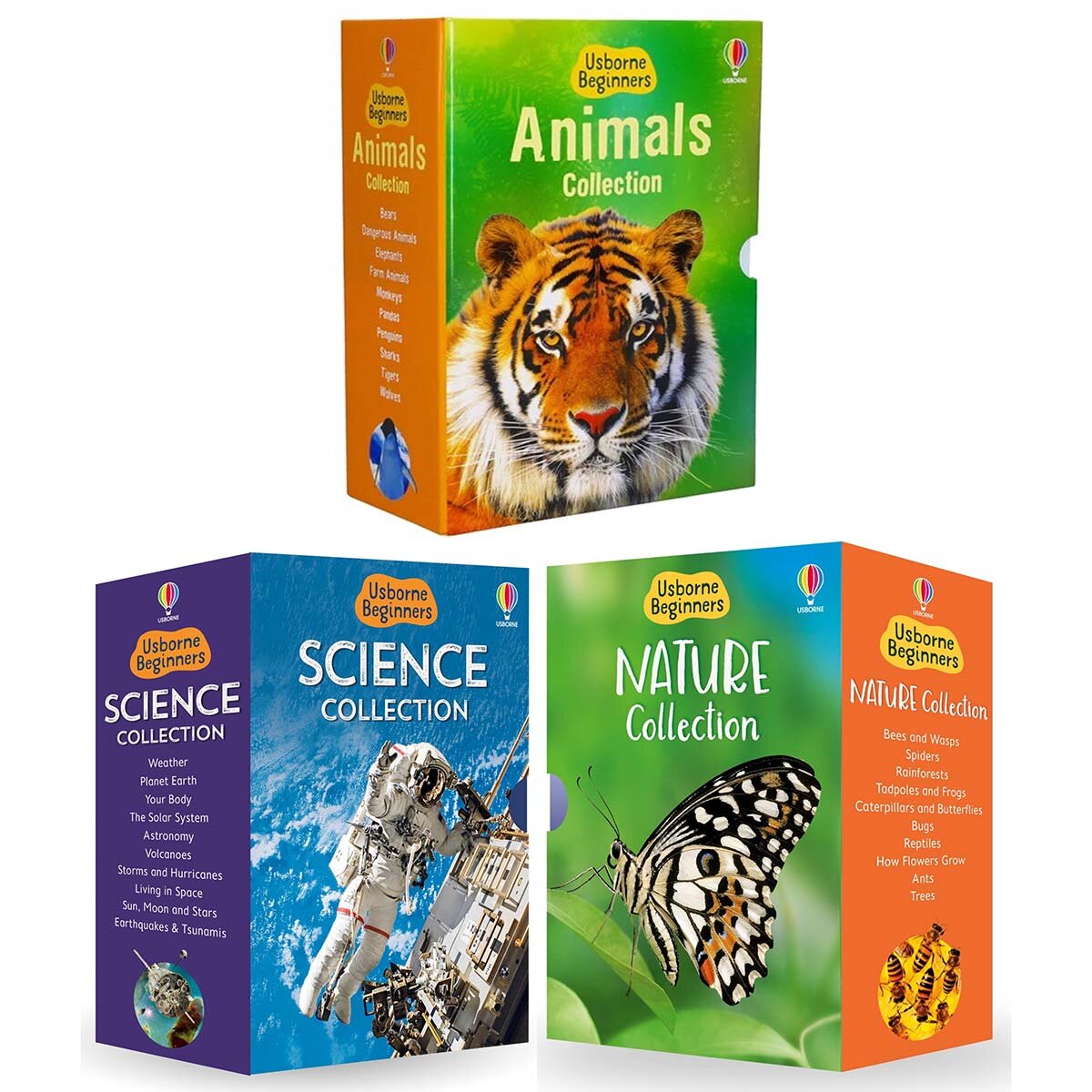 Usborne Beginners Boxset animals nature science, UK version