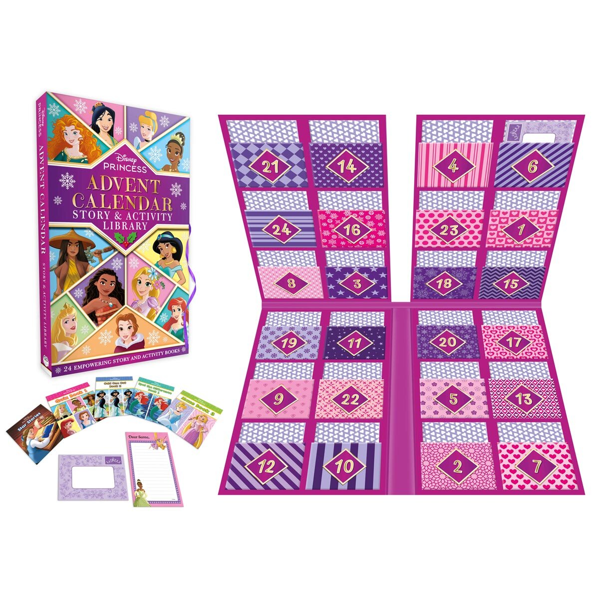 Disney Princess and Marvel Spider-Man 24-book advent calendar - British product