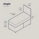 Silentnight Single Divan Bed Grey (British brand)