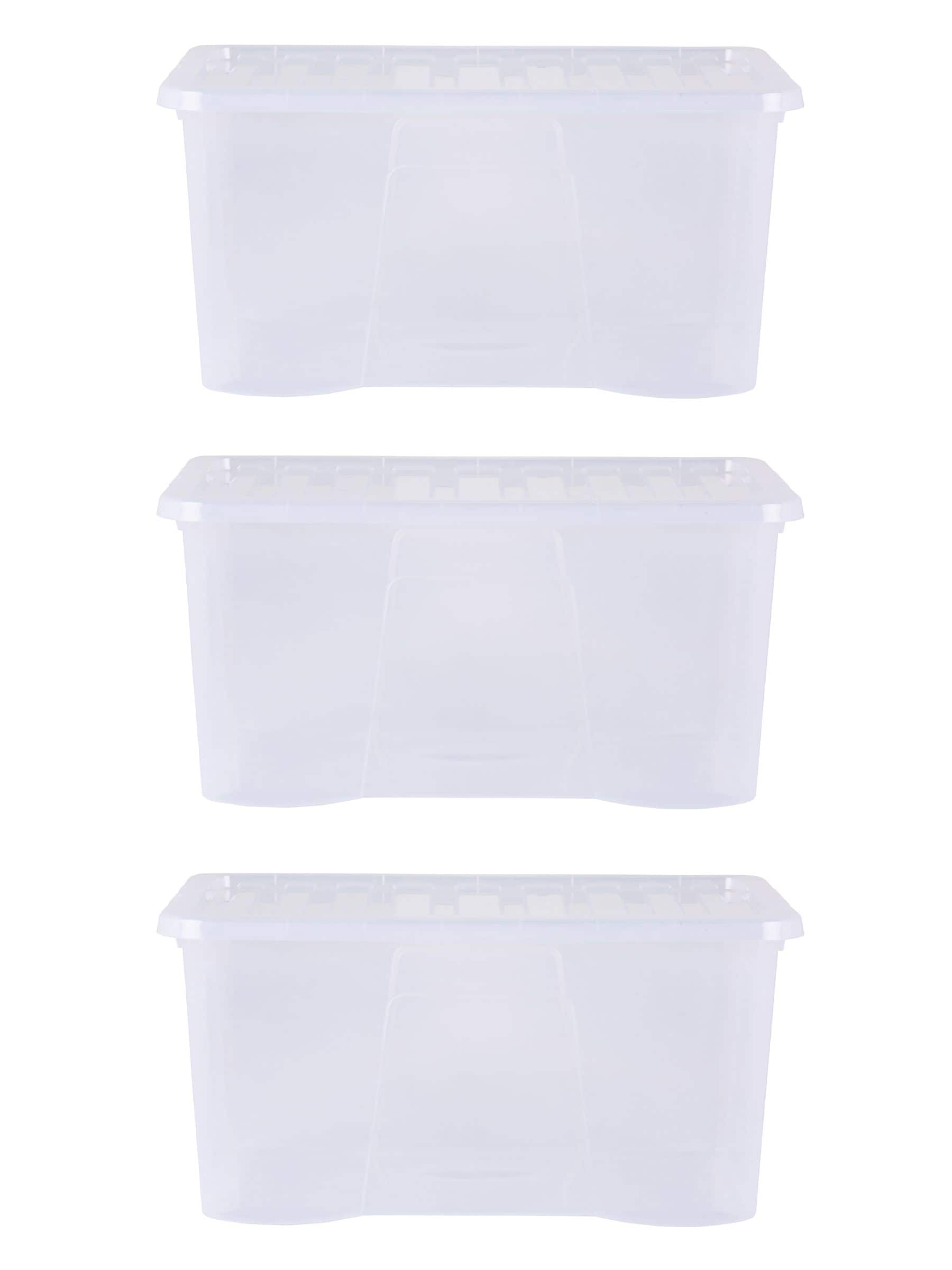 Wham clear storage boxes 60L, imported from the UK