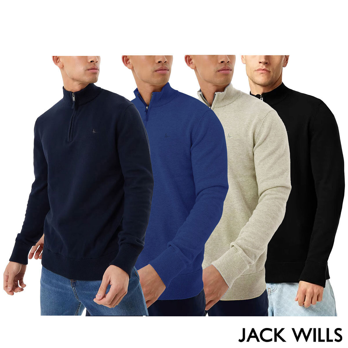 Jack Wills Men's Funnel Neck 1/2 Zip Sweater GOODS Costco UK