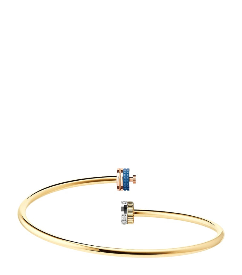 Boucheron Quatre Blue bangle 18k gold with denim Hyceram (British brand)