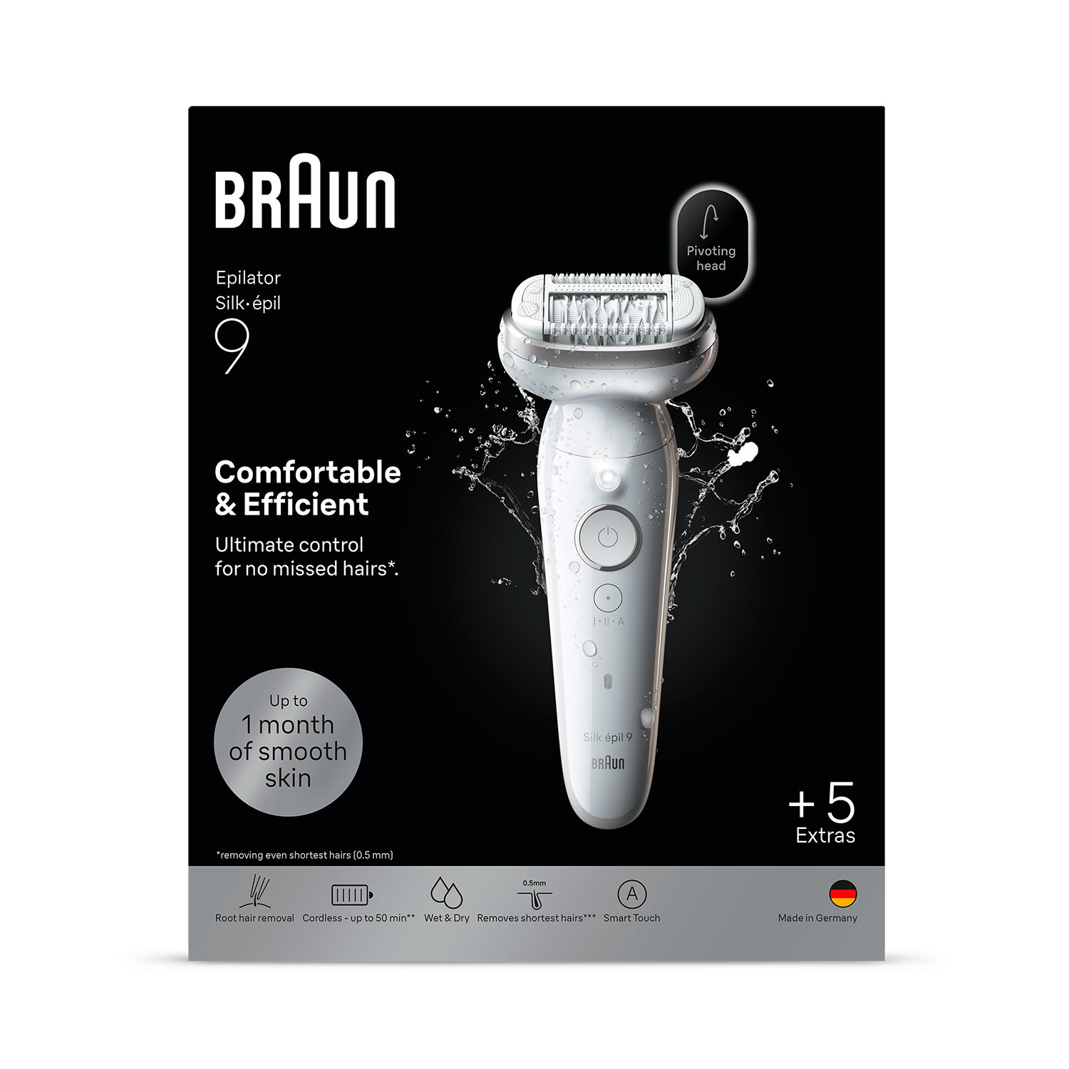 Braun Silk·épil 9 wet and dry epilator, UK version