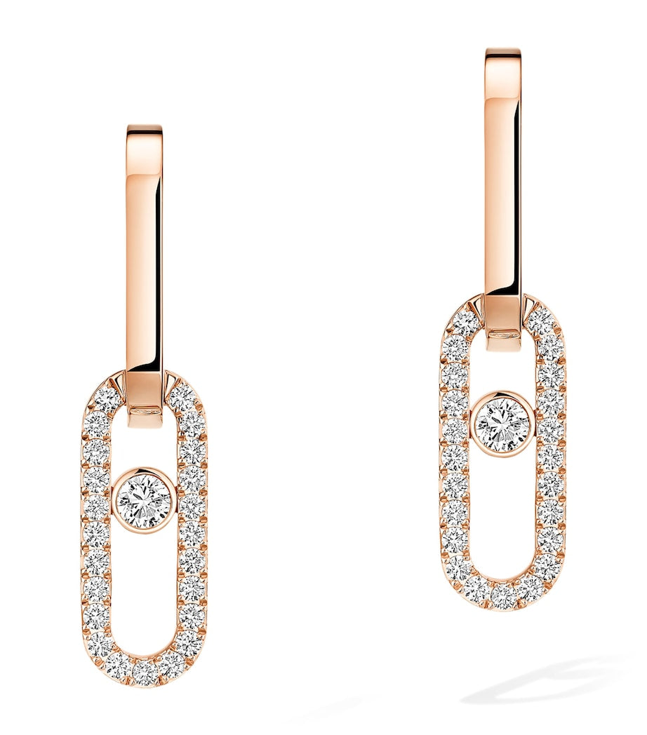 Messika pink gold diamond drop earrings 0.85ct, imported from the UK