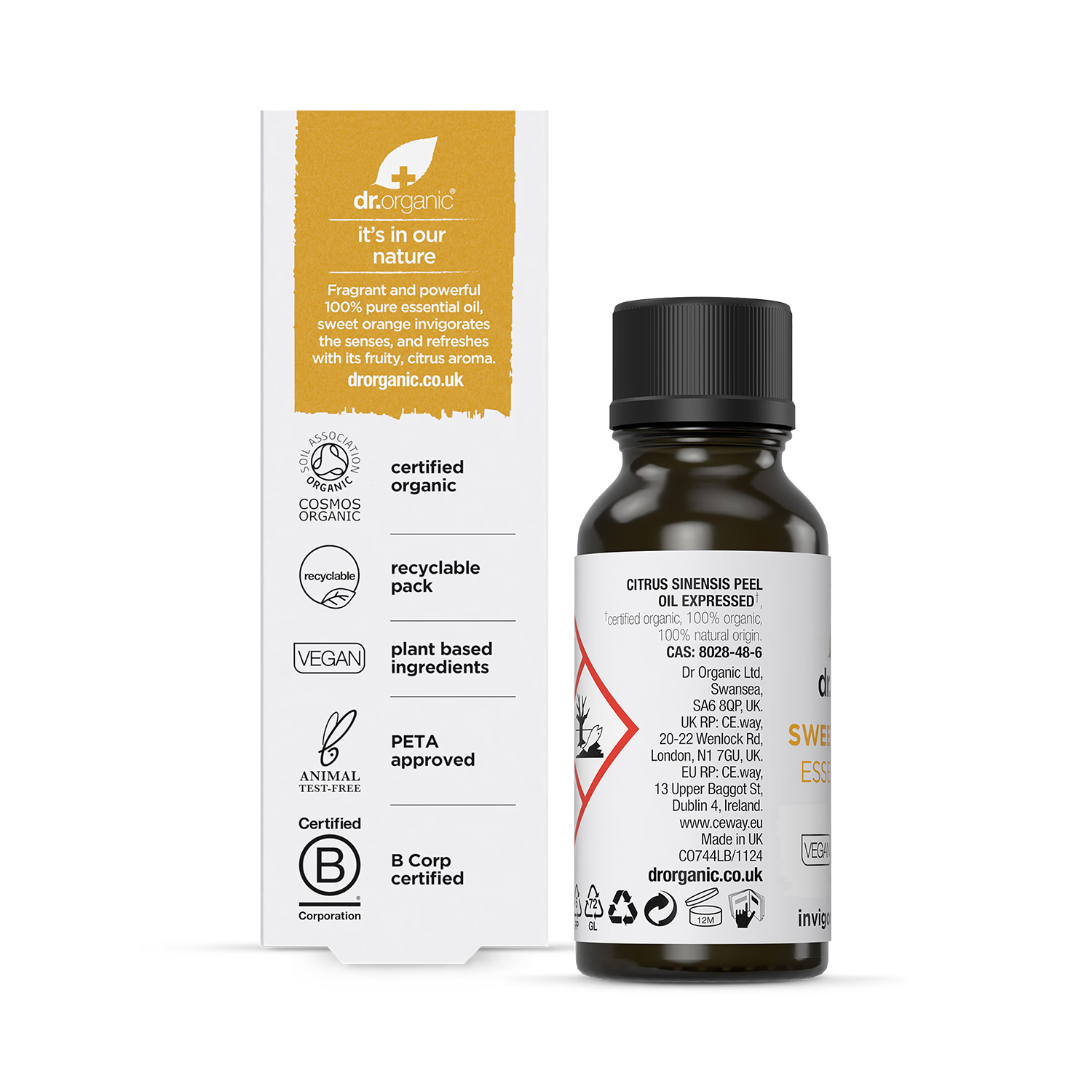 Dr Organic Sweet Orange Pure Essential Oil 10ml - British product