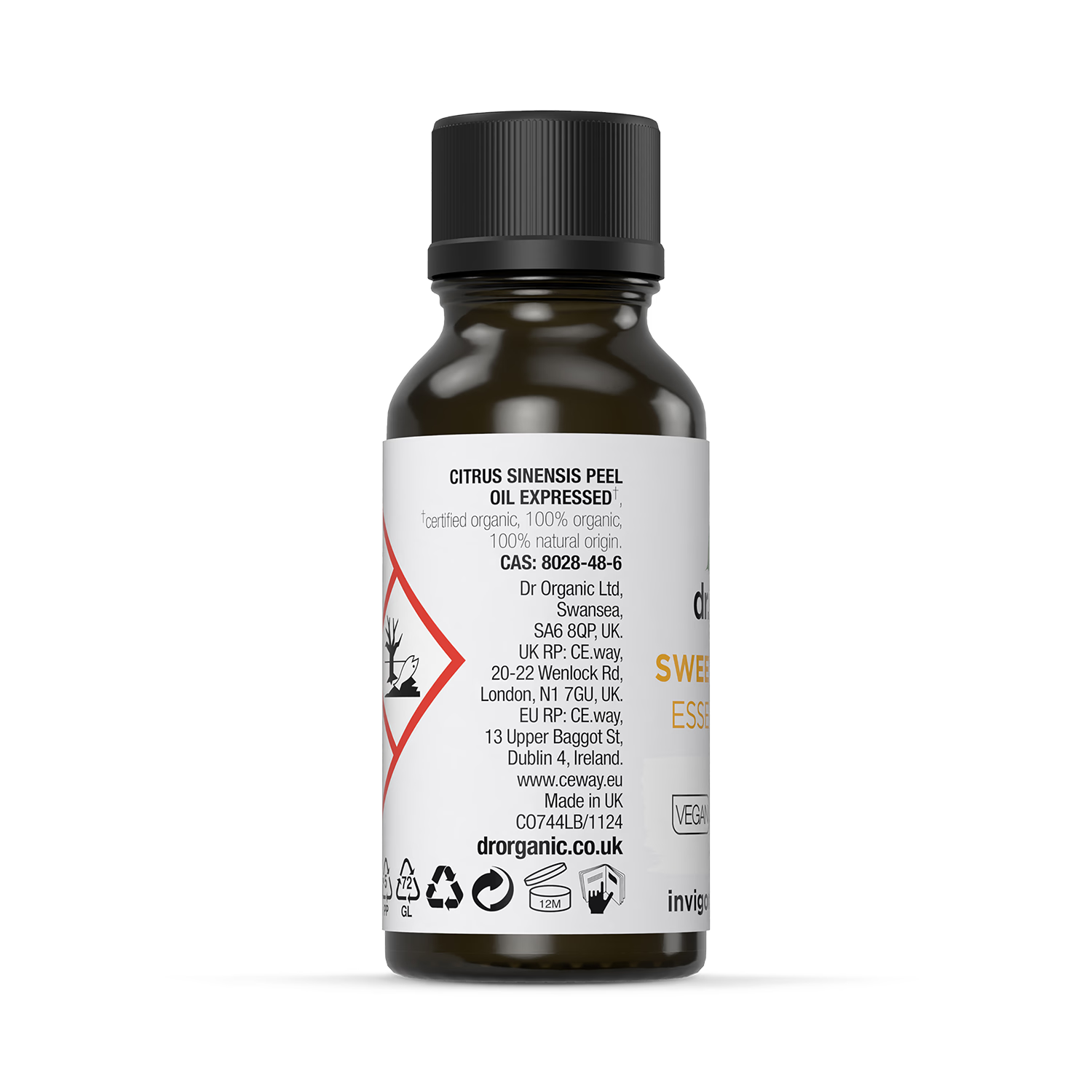 Dr Organic Sweet Orange Pure Essential Oil 10ml - British product