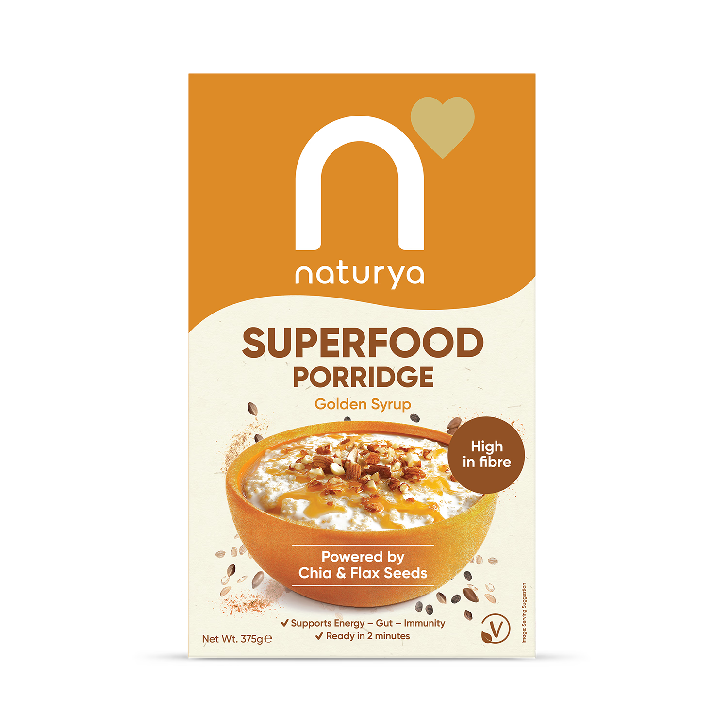 Naturya superfood porridge golden syrup 375g - British product