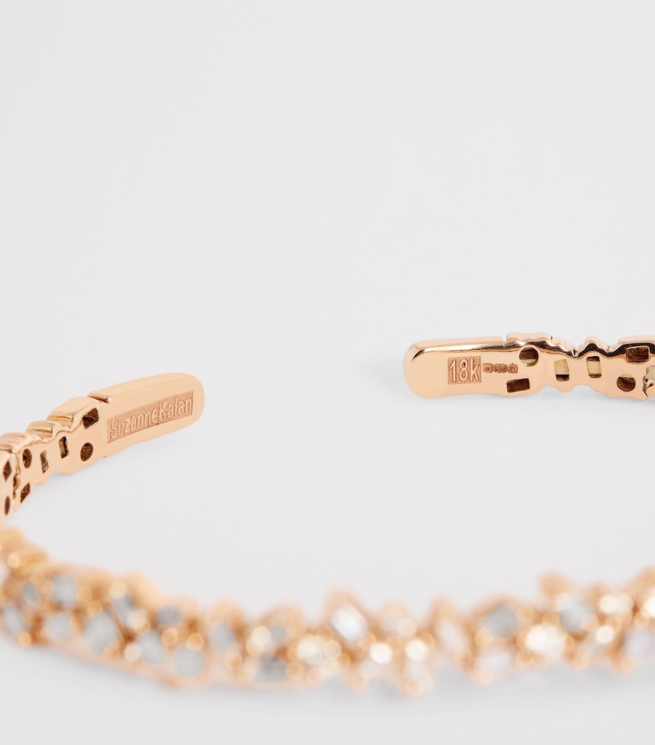Suzanne Kalan rose gold and diamond bangle small, imported from the UK