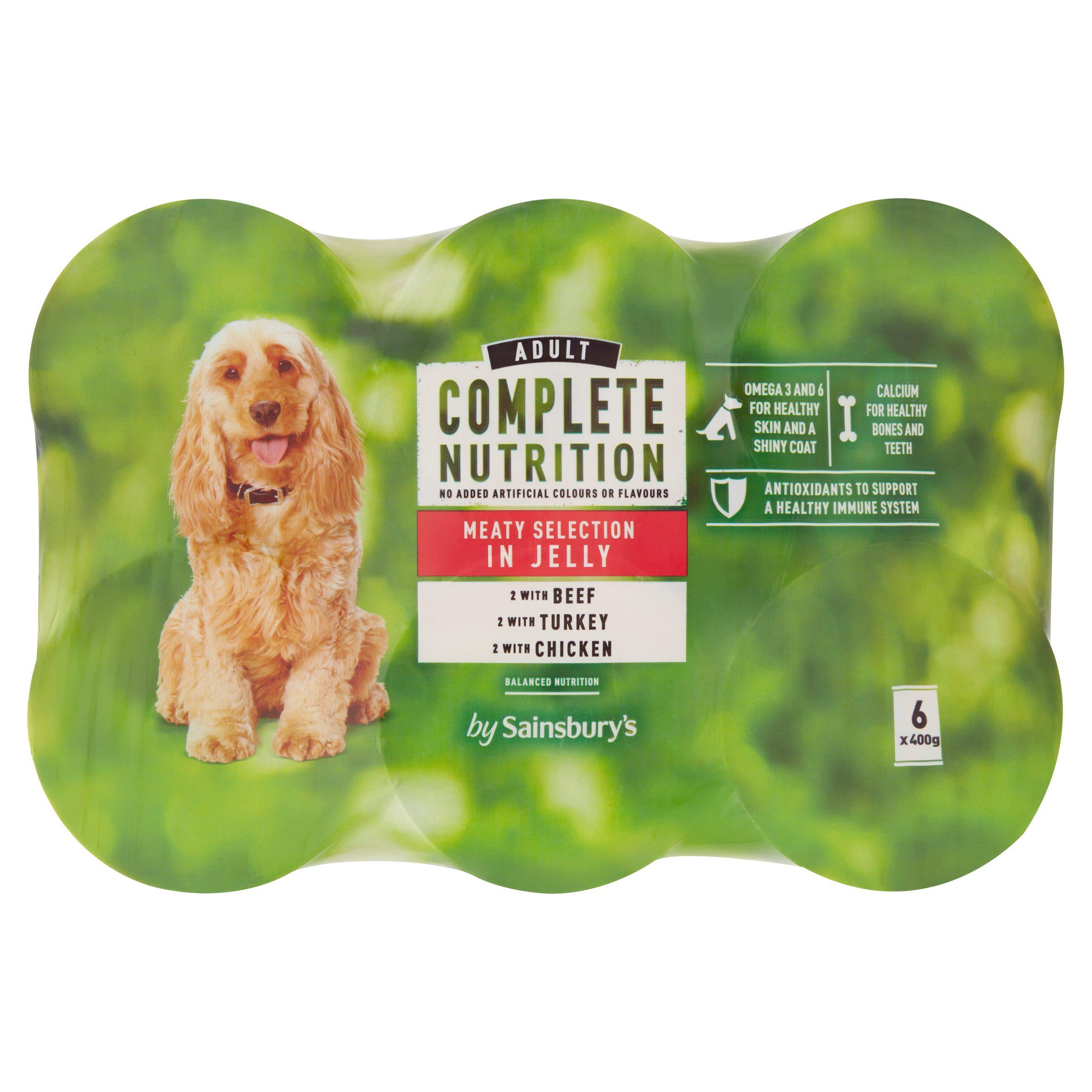 Sainsbury's Complete Nutrition Adult Dog Food Meat Selection in Jelly 6 x 400g GOODS Sainsburys   