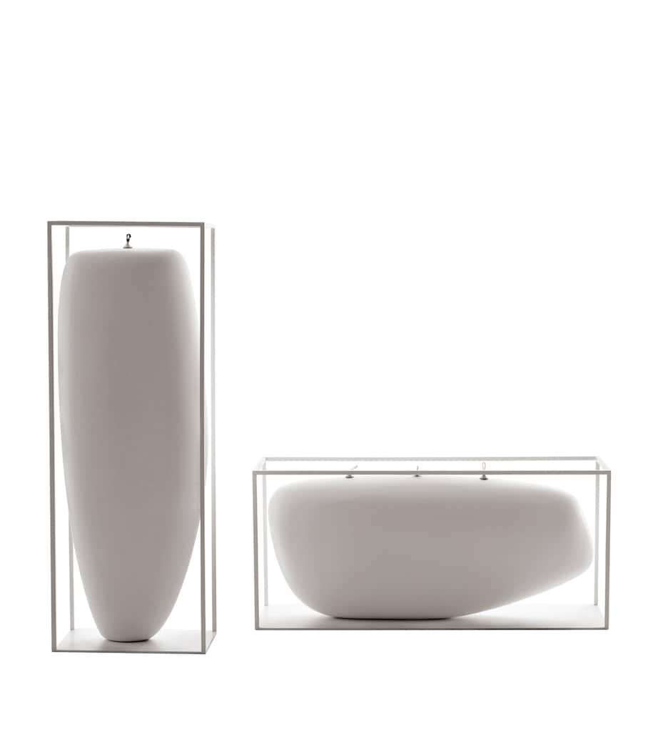 B&B Italia Overscale Flame outdoor candle with metal frame, UK version