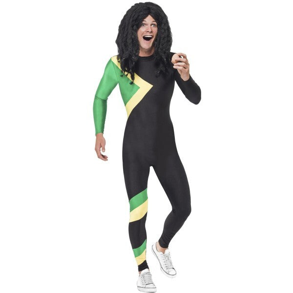 Smiffys Jamaican hero costume black jumpsuit, imported from the UK