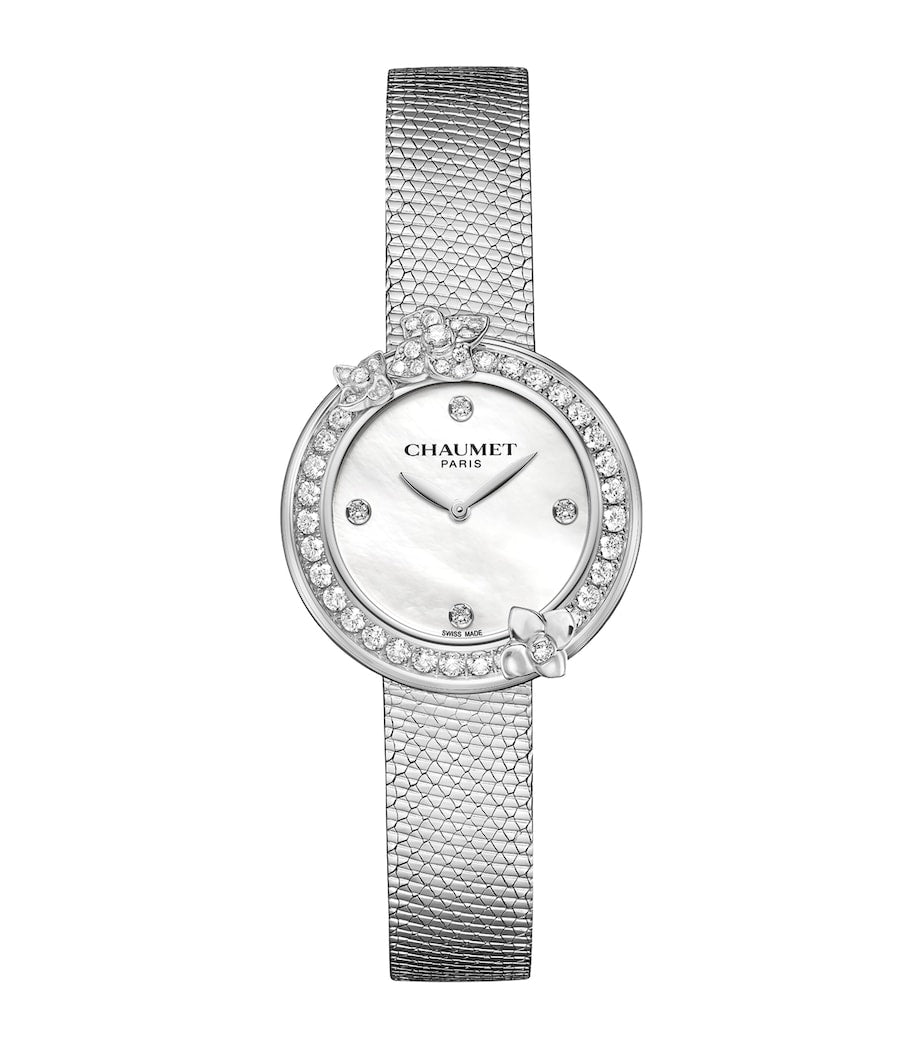 Chaumet Hortensia stainless steel diamond watch 28mm, UK version