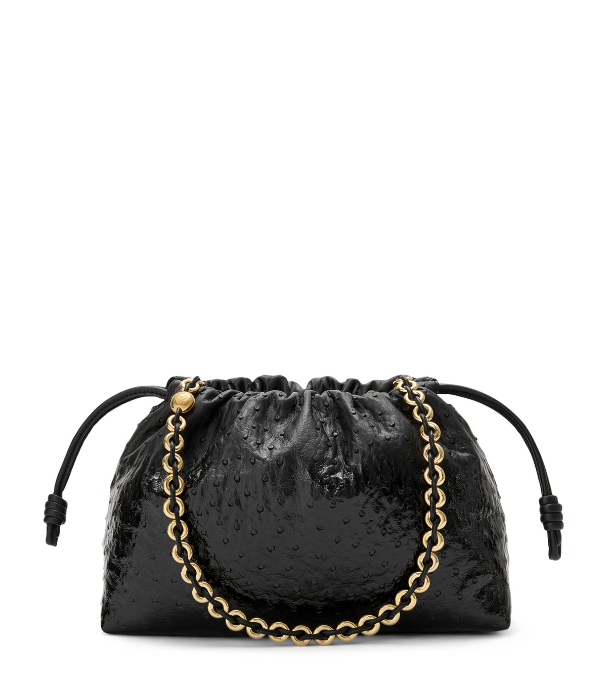 LOEWE Flamenco ostrich leather clutch bag - British product