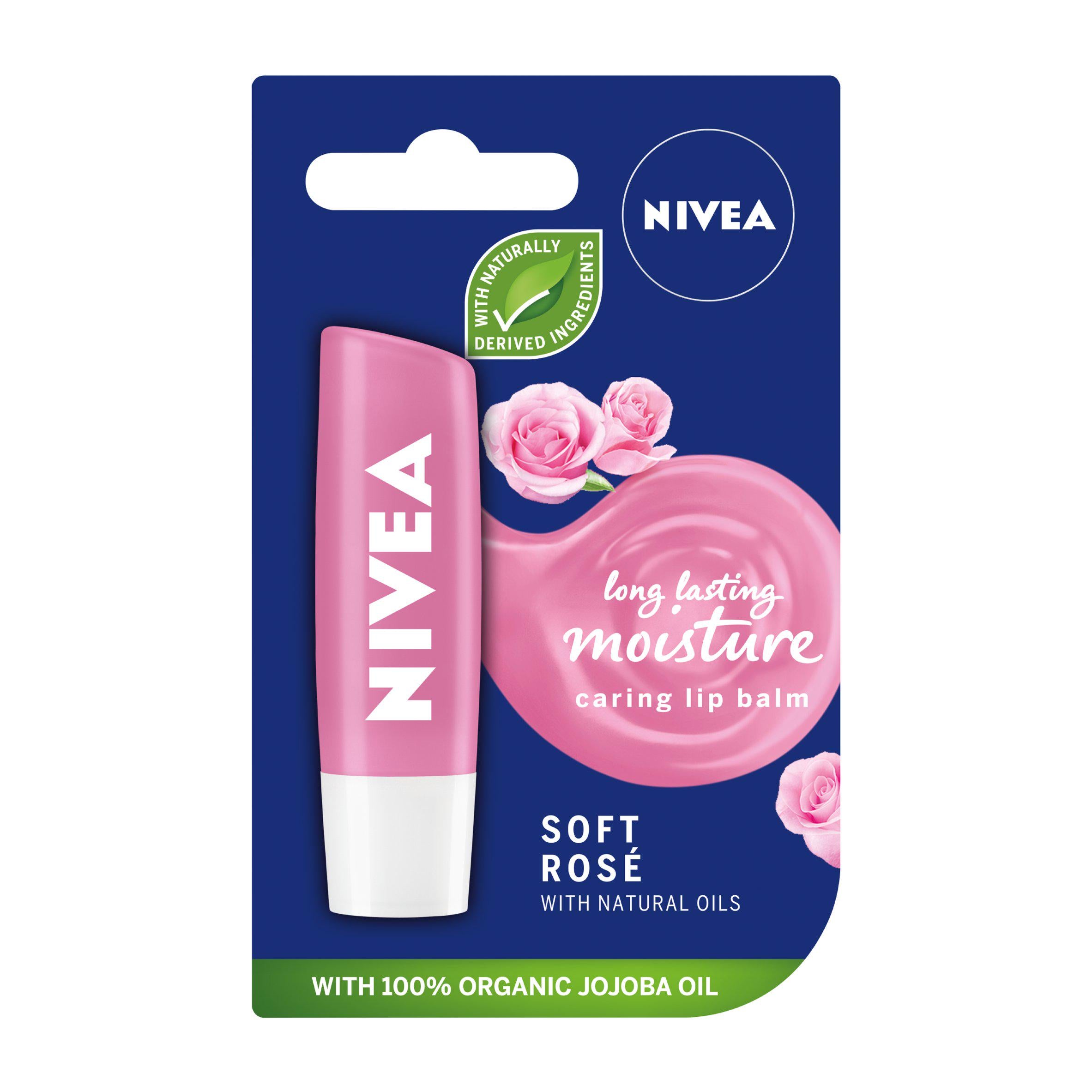 Nivea Soft Rose Lip Balm 4.8g face & body skincare Sainsburys   