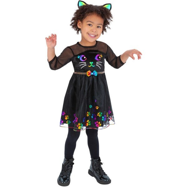 Smiffys rainbow cat costume toddler dress headband, UK version