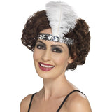 Smiffys flapper headband silver feather, UK version