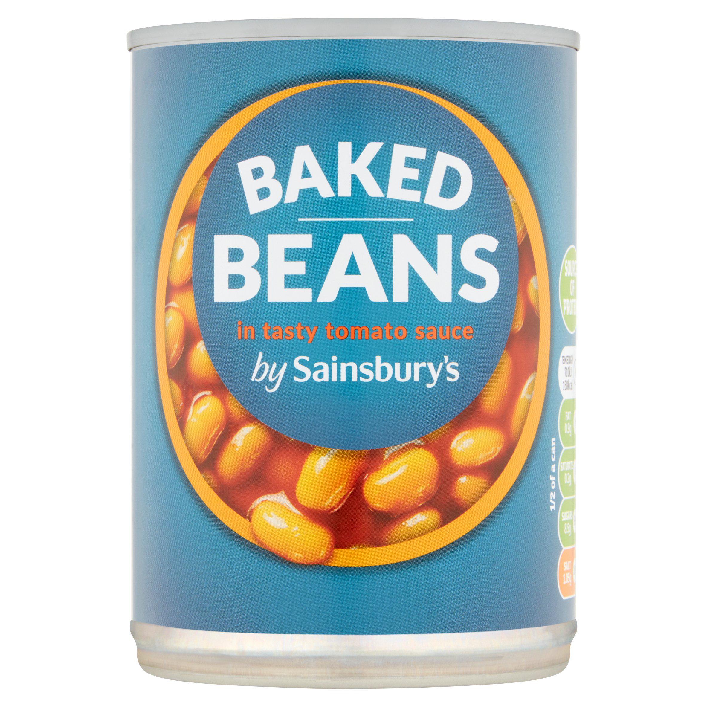 Sainsbury's Baked Beans in Tomato Sauce 400g Baked beans & canned pasta Sainsburys   