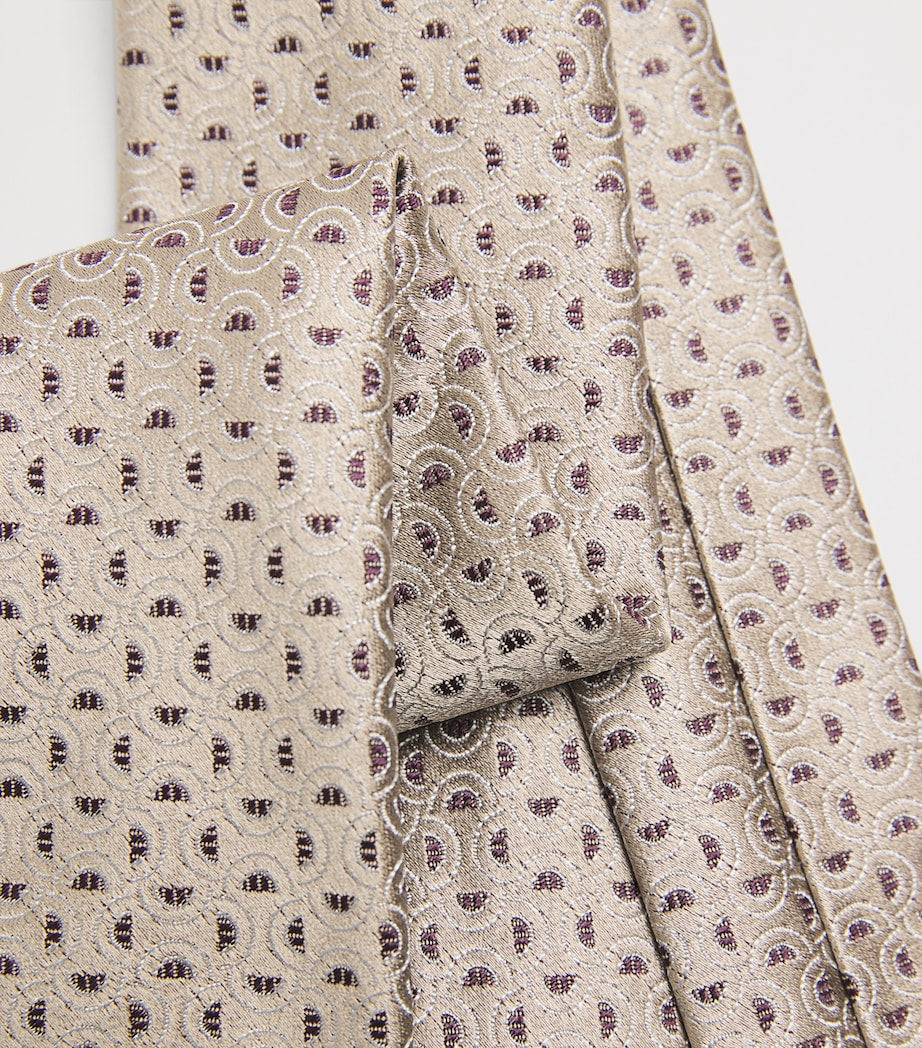 Emporio Armani silk tie geometric jacquard pattern 8cm (British brand)