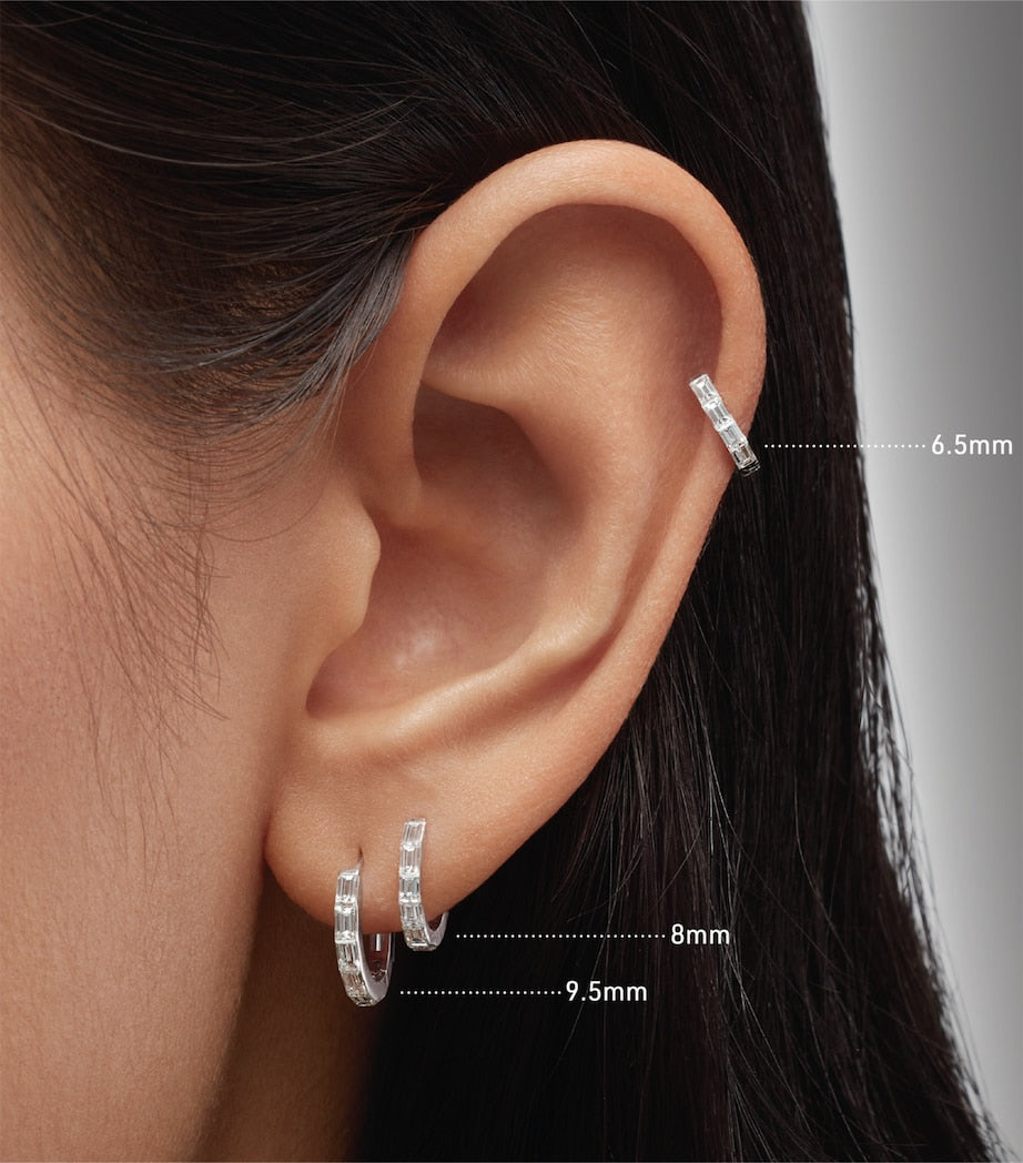 Maria Tash diamond hoop earring 8mm (British brand)