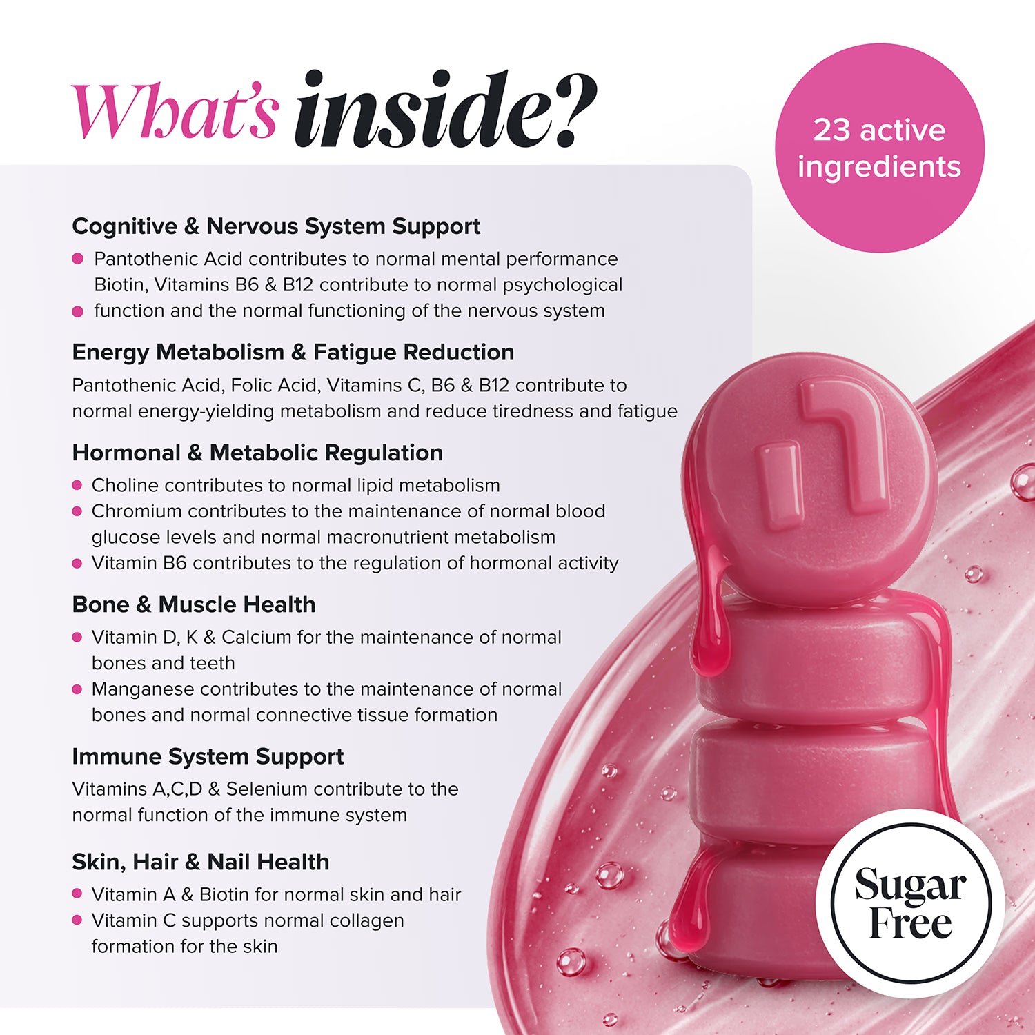 Novomins women's multivitamin gummies blackberry 60, imported from the UK