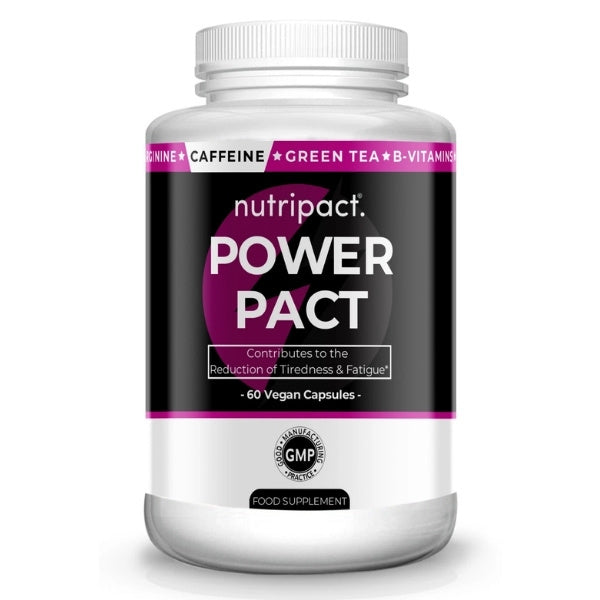 Nutripact Pre Workout vegan supplement 60 capsules (British brand)