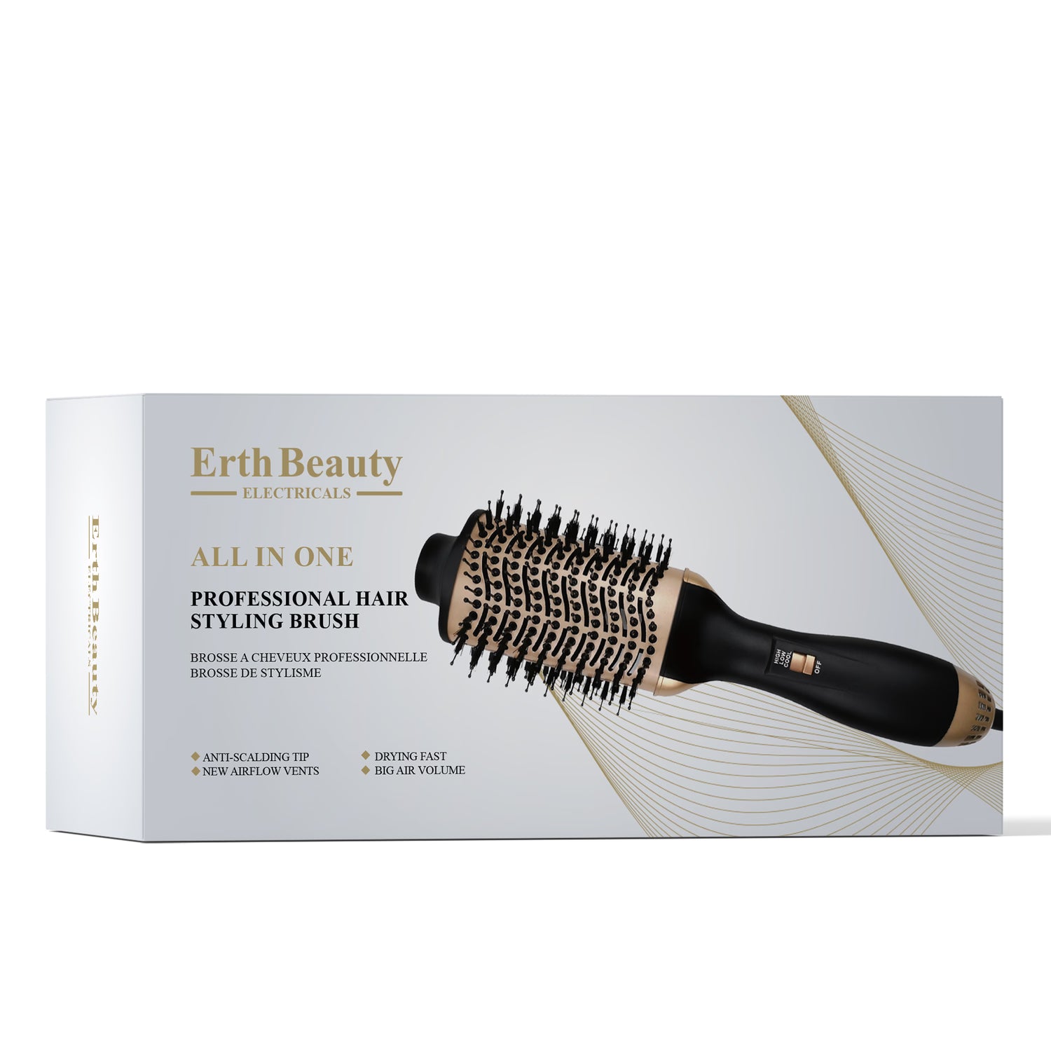 Erth Skin London all-in-one professional hair styling brush, imported from the UK